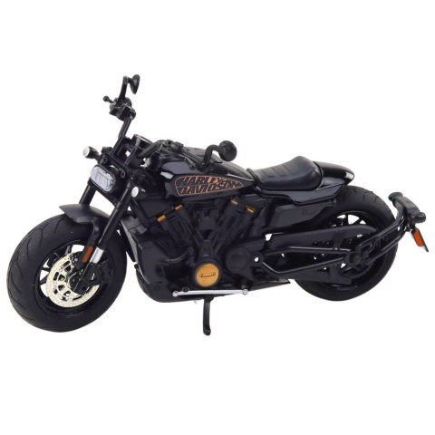 Motocykl Chopper Metalowy Światła Dźwięki Czarny Złote Elementy 1:12