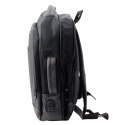 Plecak Biznesowy USB Kieszeń Na Laptopa Czarny 16L 45cm