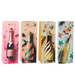 Torba Prezentowa Papierowa Na Butelkę Szampan Pastelowa 35 x 12 x 9 cm