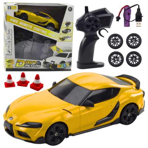Auto Sportowe Do Driftu Wymienne Koła Zdalnie Sterowany RC 4WD Żółte