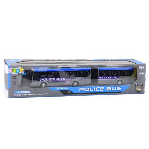 Autobus Policyjny Przegubowy Zdalnie Sterowany RC Światła Szary 1:32