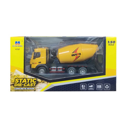 Betoniarka Pojazd Budowlany Metalowa Huina Żółta 1:50