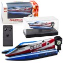 Łódź Motorówka Zdalnie Sterowana RC Niebiesko-Srebrna 14cm