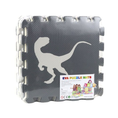 Miękkie Puzzle Mata Edukacyjna Dinozaury Pianka EVA Beżowe Szare 9 el.