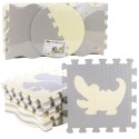 Miękkie Puzzle Mata Edukacyjna Kojec Pianka EVA Beżowe Szare 25 el.