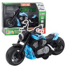 Motocykl Zabawkowy Na Baterie Napęd Światła Dźwięki Niebieski