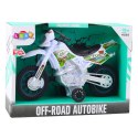 Motor Crossowy Off-Road Napęd Światła Dźwięki Biały
