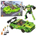 Klocki Konstrukcyjne Auto Robot 2w1 Żółto-Zielony Napęd 352 el.