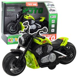 Motocykl Zabawkowy Na Baterie Napęd Światła Dźwięki Zielony