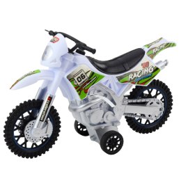 Motor Crossowy Off-Road Napęd Światła Dźwięki Biały