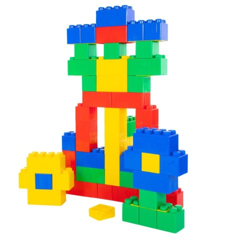Zestaw Duże Klocki Konstrukcyjne W Torbie Kolorowe 28,5x9x9 cm 12el.