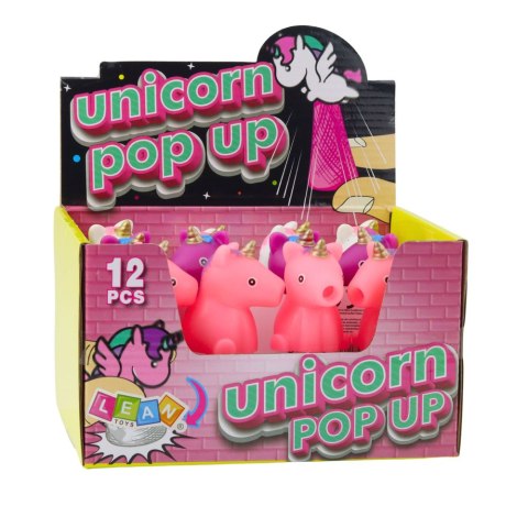 Skaczący Jednorożec Na Sprężynie Pop Up Biały Różowy 10cm Mix