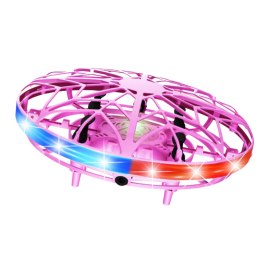 Dron UFO Sterowany Ręką RC Światła LED Różowy