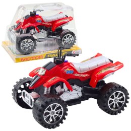 Quad Terenowy Z Napędem Bieżnikowane Koła Czerwony