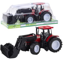 Traktor Pojazd Rolniczy Farmerski Z Chwytakiem Czerwony