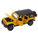 Zestaw Auto Terenowe Kamper Metalowe Napęd Światła Dźwięki Żółte 1:32