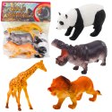 Zestaw Figurki Dzikie Zwierzęta Safari Panda Żyrafa Lew Hipopotam 4 szt.