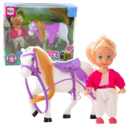 Zestaw Mini Laleczka Z Koniem Strój Jeździecki Siodło