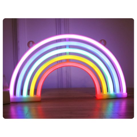 Lampka Dekoracyjna Nocna Neonowa Tęcza LED Na Baterie