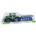 Traktor Rolniczy Farmerski Z Pługiem Napęd Zielony 50cm