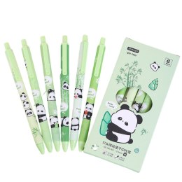 Zestaw Długopisów Panda Bambus Zielone Czarny Tusz 0,5mm 6szt