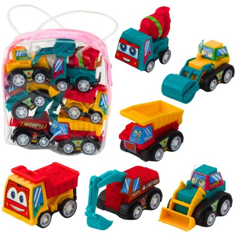 Zestaw Mini Autka Budowlane Z Napędem W Torebce 6szt.