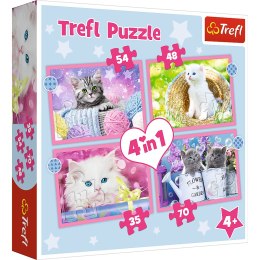 Puzzle - 4w1 (35, 48, 54, 70) - Zabawne kotki - Trefl 34396