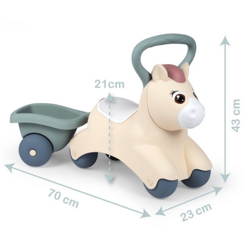 SMOBY Little Pierwszy Jeździk Pony Ride-On Kucyk z Przyczepką