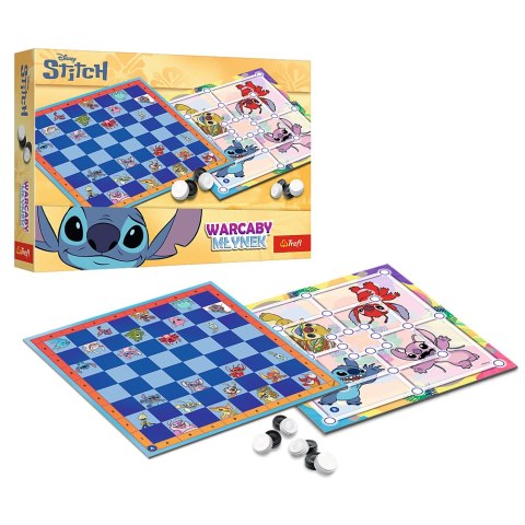 Gra planszowa Warcaby i Młynek Lilo & Stitch Trefl 02799