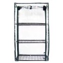 Mini Szklarnia Balkonowa Ogrodowa 3 Półki Metalowe Folia PVC 46 x 24 x 80cm