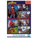 Puzzle - 2x70 - Pajęcze historie - Disney Marvel Spiderman - Trefl 34443