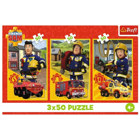 Puzzle - 3x50 - Ekipa z remizy - Strażak Sam - Trefl 34880