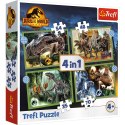 Puzzle - 4w1 (12, 15, 20, 24) - Groźne dinozaury - Universal Jurassic World - Trefl 34607