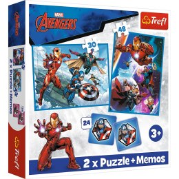 Puzzle + MEMOS - 2w1 (30,48) - Bohaterowie w akcji - Marvel The Avengers - Trefl 93333