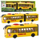 Autobus Przegubowy Szkolny Otwierane Drzwi Światła Dźwięki Żółty 1:16