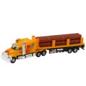 Ciężarówka Cysterna Transport Drewna Napęd Pull-Back Światła Dźwięki 1:36