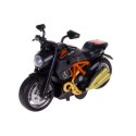 Motocykl Do Składania Skręcania Metal 1:14 DIY Czarno-Pomarańczowy