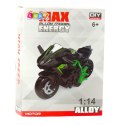 Motocykl Do Składania Skręcania Metal 1:14 DIY Zielono-Niebieski