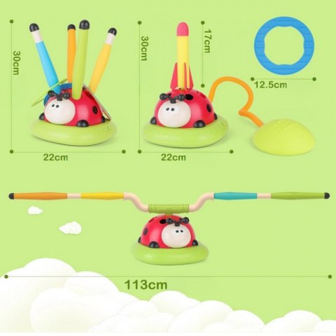 WOOPIE Gra Zręcznościowa 3w1 Wyrzutnia Rakiet Skakanka Rzut do Celu Biedronka
