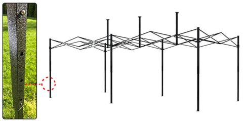 Pawilon handlowy ekspresowy - 3x6 m - zielony
