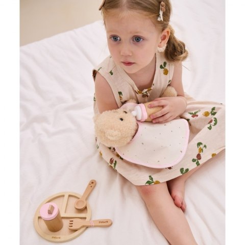 VIGA PolarB Drewniany Zestaw do Karmienia Lalki Torba - z Butelką i Śliniaczkiem 3+