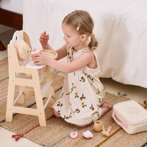 VIGA PolarB Drewniany Zestaw do Karmienia Lalki Torba - z Butelką i Śliniaczkiem 3+