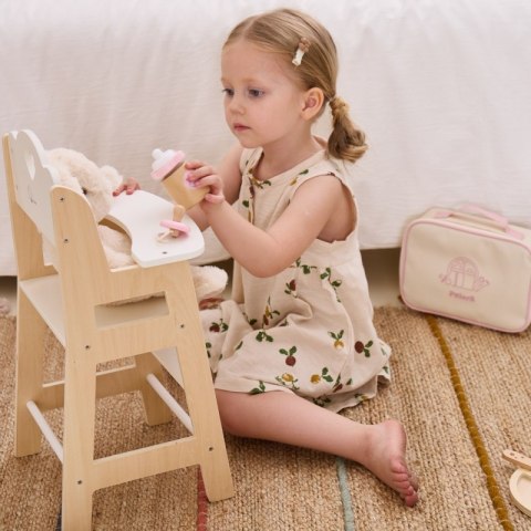 VIGA PolarB Drewniany Zestaw do Karmienia Lalki Torba - z Butelką i Śliniaczkiem 3+