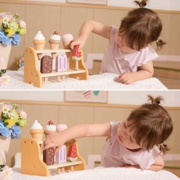 VIGA Drewniana Lodziarnia Sklepik Zestaw z Lodami 6 szt Lodów 18m+