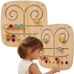VIGA Drewniana Tablica Manipulacyjna Sensoryczna Labirynt Dotknij i Dopasuj 2+