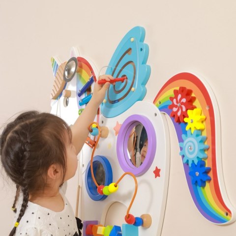 VIGA Drewniana Tablica Sensoryczna Manipulacyjna Jednorożec Certyfikat FSC Montessori 18m+