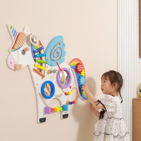VIGA Drewniana Tablica Sensoryczna Manipulacyjna Jednorożec Certyfikat FSC Montessori 18m+