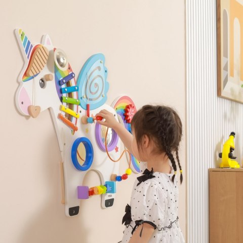 VIGA Drewniana Tablica Sensoryczna Manipulacyjna Jednorożec Certyfikat FSC Montessori 18m+