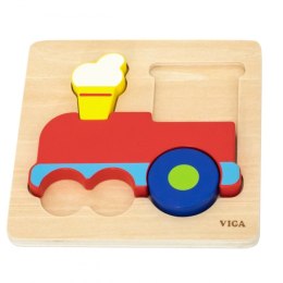 VIGA Drewniana Układanka Edukacyjna Montessori Pociąg 18m+