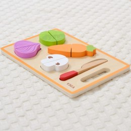 VIGA Drewniana Układanka Edukacyjna Montessori Warzywa do Krojenia 18m+